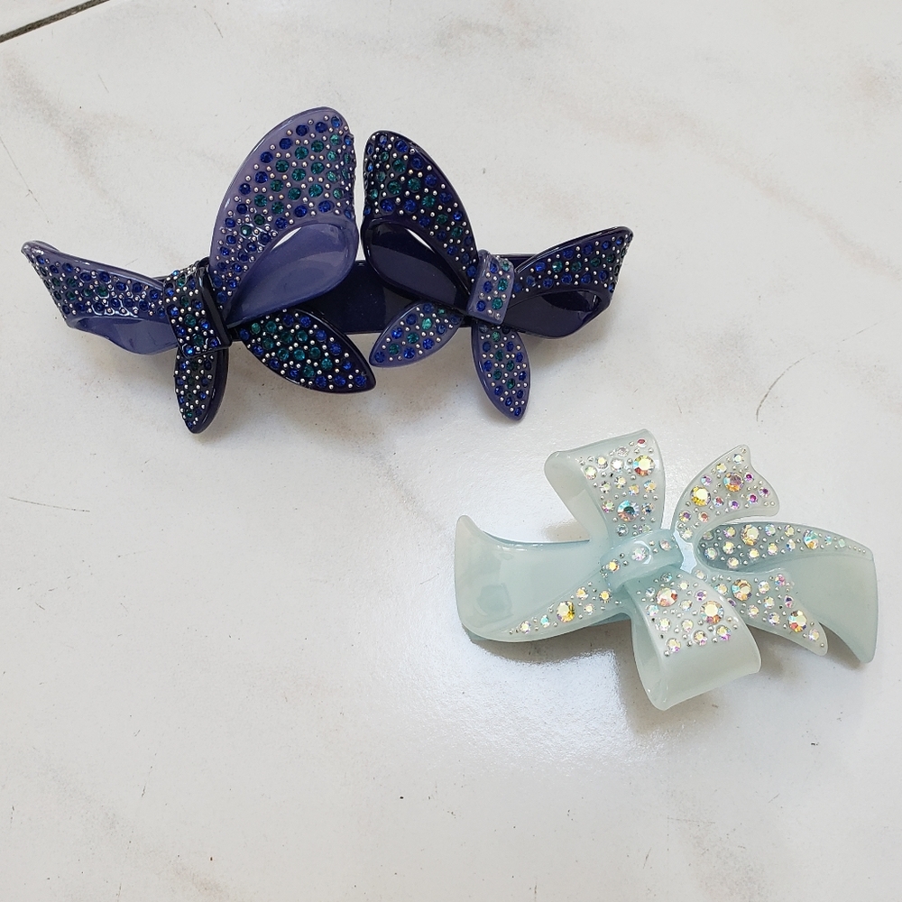 Bundle of Blue Hair Barrettes